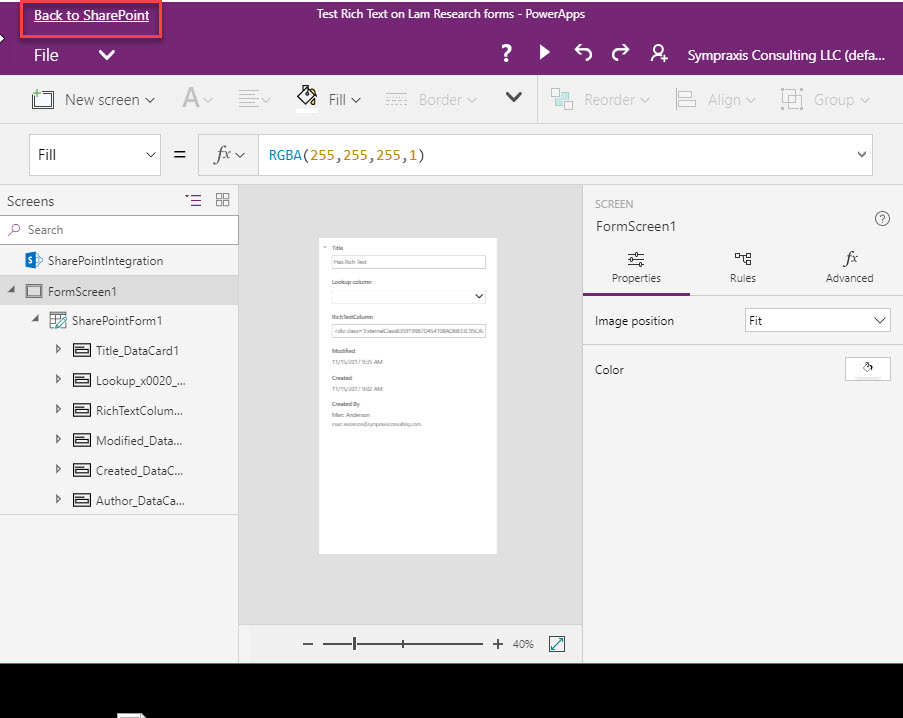 SharePoint List Forms with PowerApps Now Available in First Release