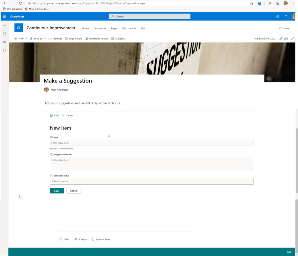 Poor Person's Form Embedding in SharePoint Online Pages | Marc D Anderson's  Blog